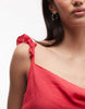Monki asymmetric ruffle mini dress in red