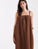 ONLY cheesecloth maxi dress in chocolate brown