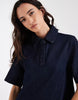 denim swing polo shirt dress in rinse