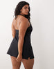 4505 Curve active halter neck tennis dress with under shorts in black