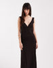 lace cami maxi dress in chocolate