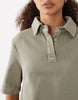 denim swing polo shirt dress in khaki
