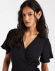 ONLY wrap midi dress in black