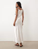ARKET satin tie shoulder midi slip dress in pink