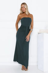 Cool Girl Agenda Strapless Maxi Dress Teal