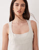 square neck bodycon mini sundress in oat