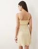 cami mini dress with lace trim in lemon