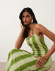 cami midi dress in green stripe