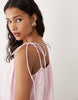 poplin puff mini sundress with tie straps in sugary pink