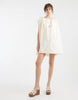 volume puff mini dress in bone