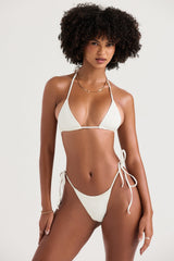 ivory tie side bikini bottom