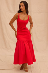 scarlet dropped waist midi dress