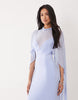 exaggerated cape maxi dress in pale blue