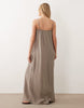 JDY sleeveless cheesecloth maxi dress in light brown