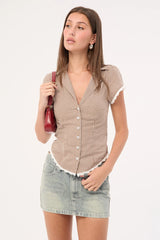 Rusty Norty Low Rise Denim Micro Skirt Dirty Dawg