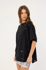 Neovision Tatter Heavyweight Relaxed Tee Washed Black