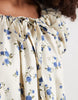 Motel Marlowe ditsy leaf rose milkmaid dress in light gray