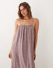 JDY linen blend cami midaxi dress in dark red