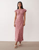 Nobody's Child Willow cap sleeve midi dress in pink delicate floral
