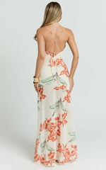 Talia Maxi Dress - Cowl Neck Low Back Dress in Vintage Orchid
