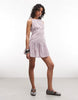 COLLUSION high neck smock mini dress in pink plaid