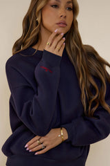BASE Girls Club Round Neck Sweatshirt Navy