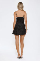 Dotted Luxe Mini Dress Black