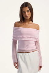 Perfect Stranger Celine Off Shoulder Top Mauve