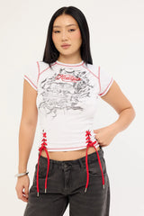 Neovision Tombed Lace Front Baby Tee White