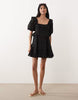 Miss Selfridge broderie ruffle milkmaid dress in black