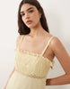 cami mini dress with lace trim in lemon