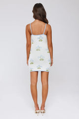 Petal Status Knit Mini Dress Cream
