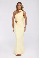 Pretty Whisper Halter Mesh Maxi Dress Yellow