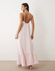 Gina Tricot pure cotton flowy strappy maxi dress in pink