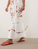 Miss Selfridge Petite lace insert embroidered maxi dress in white