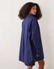 poplin oversized shirt dress in navy - part of a set