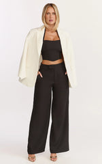 Karina Top - Halter Neck Princess Panel Top in Black