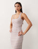 South Beach stripe jersey maxi dress in multi