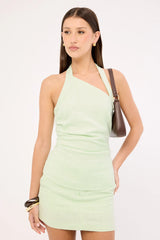 Perfect Stranger Sundae Halter Linen Top Mint