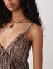 COLLUSION channel detail cami maxi dress in brown check