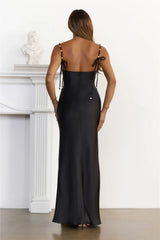 Evening Icons Satin Maxi Dress Black
