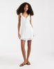 Hollister lace tie front floaty mini dress in white