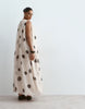 ARRANGE Curve gathered drape maxi dress in mono spot print