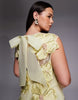 ASOS LUXE Curve embellished 3D floral lace mini dress with drop faux pearls in yellow