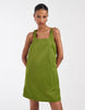& Other Stories summer mini dress with bottom hem adjustable drawstring in green