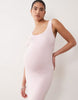 Maternity cotton blend scoop back dress in pink