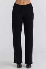 black cashmere + wool trousers
