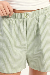 Perfect Stranger Halsey Striped Shorts Green Stripe