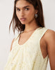 BRONZE SNAKE Samira scoop neck eyelet smock dress in lemon yellow