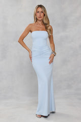 Platinum Party Strapless Maxi Dress Blue